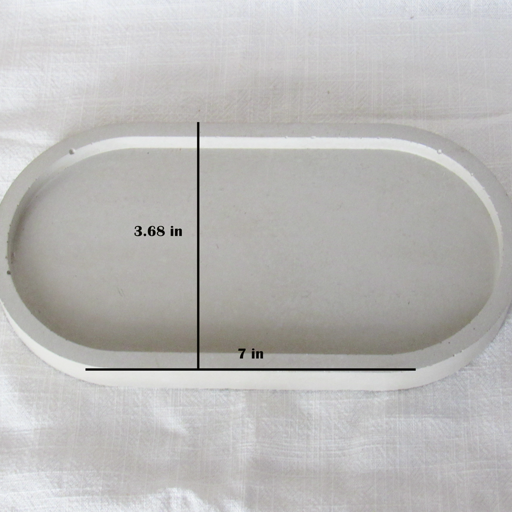 Minimalist Oval Concrete Tray