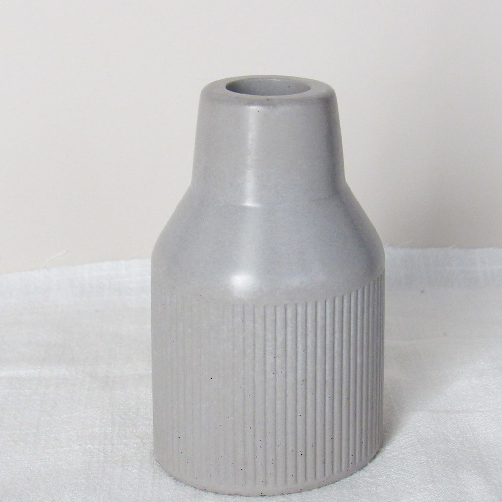 Ribbed Concrete Bud Vase