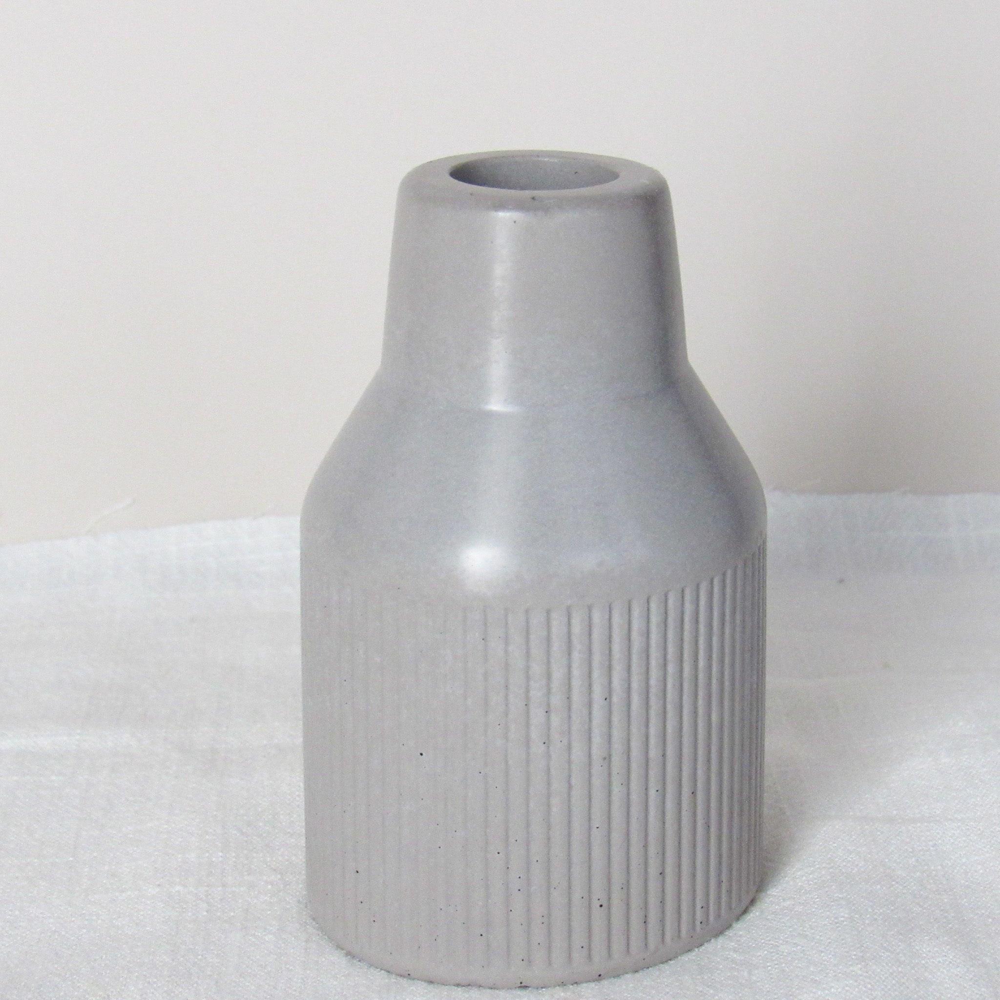 Ribbed Concrete Bud Vase