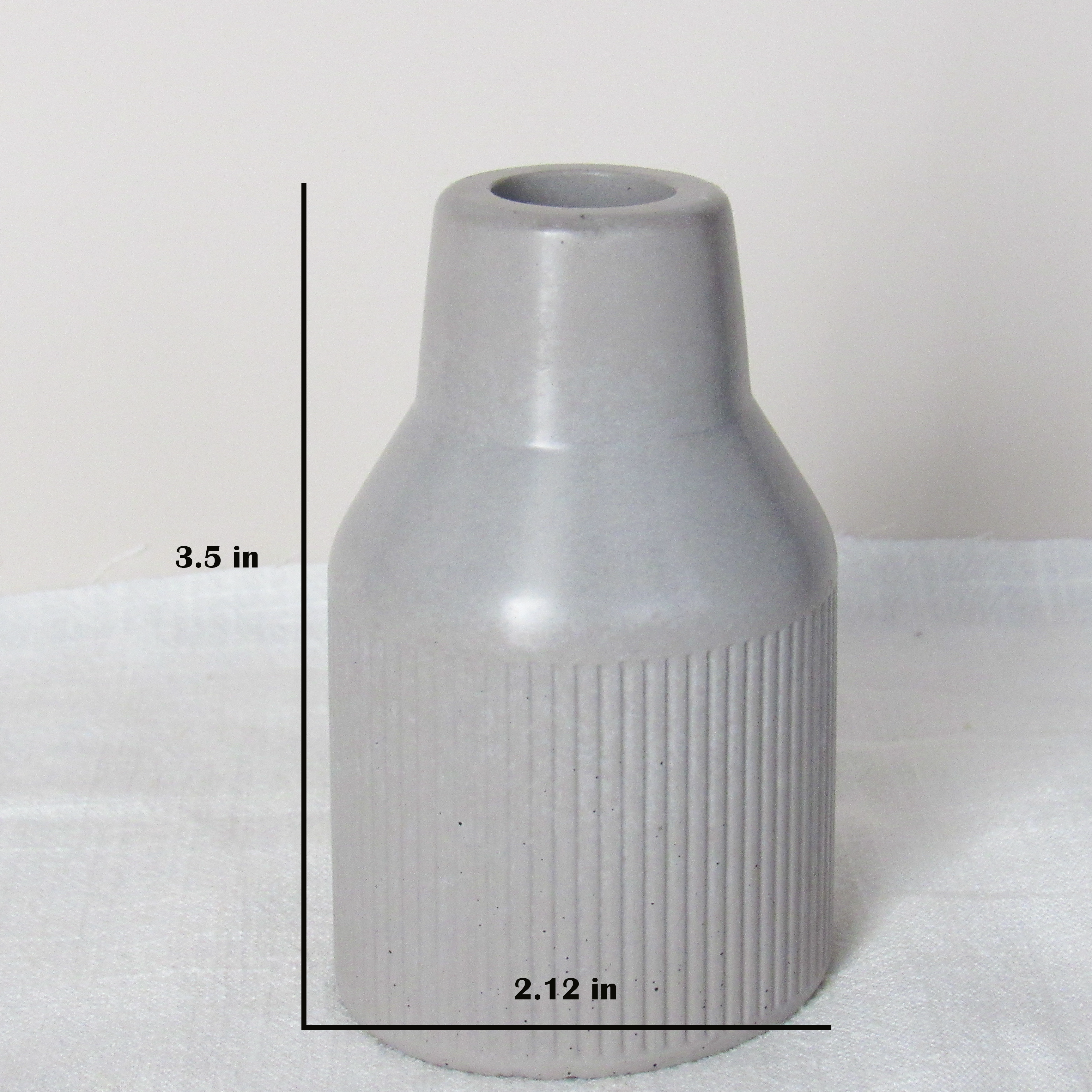 Ribbed Concrete Bud Vase