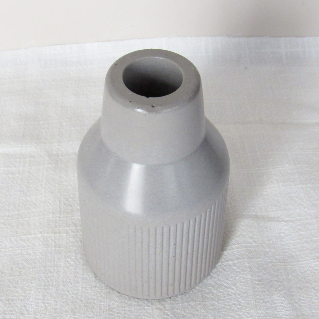 Ribbed Concrete Bud Vase